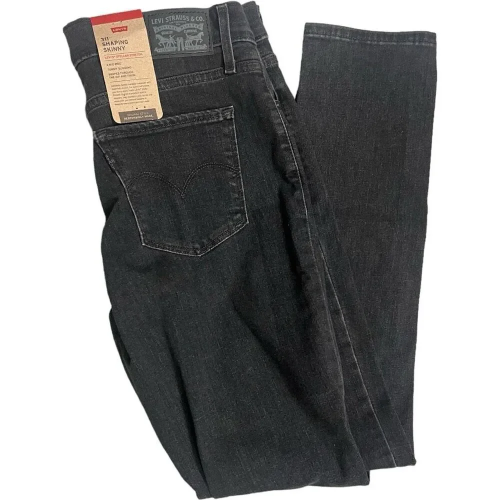 NWT Womens Levi’s Levis Original Black Rinse  311 Shaping Skinny Jeans - 31 12S - Picture 6 of 6